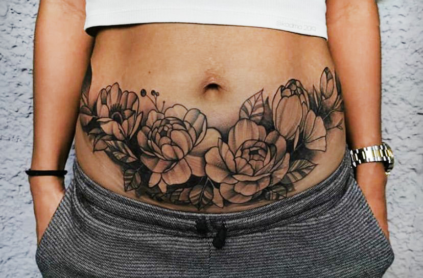 Top 26 Best tummy tuck scar cover up tattoos
